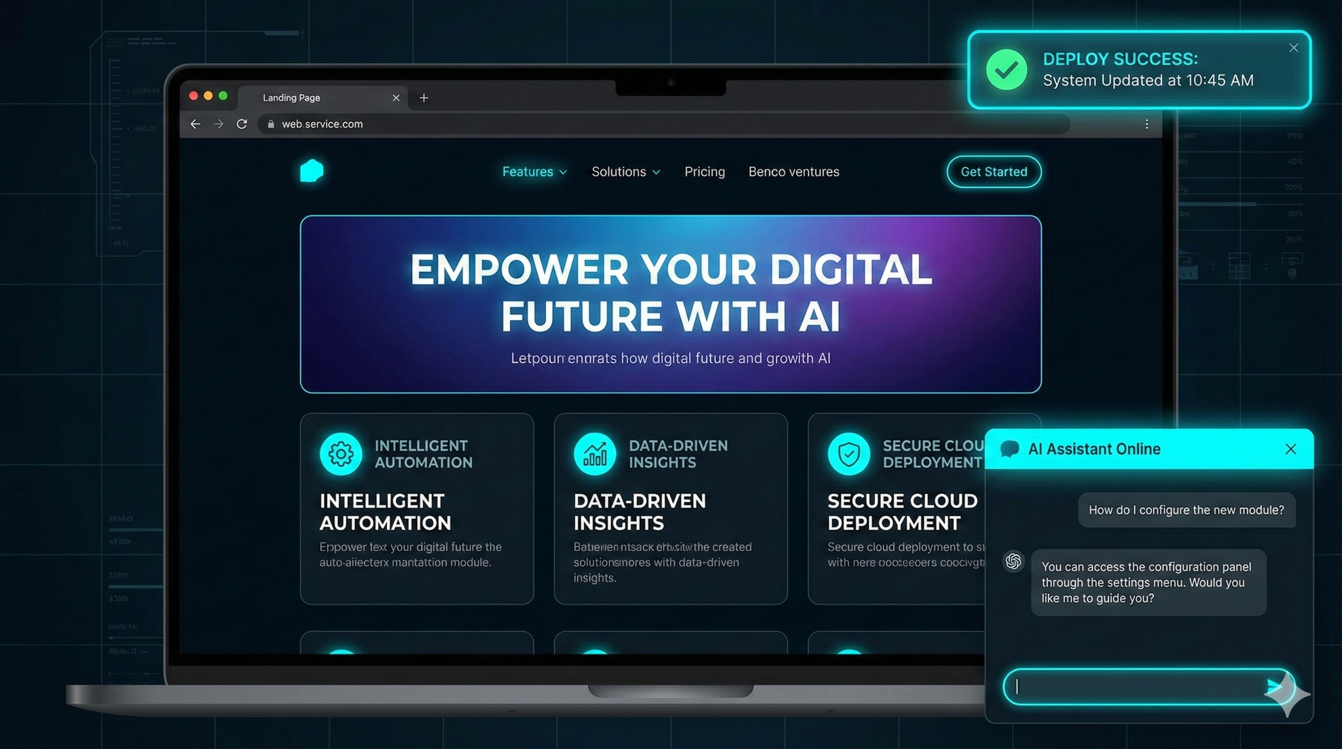 실제 웹 서비스 구동 화면 목업