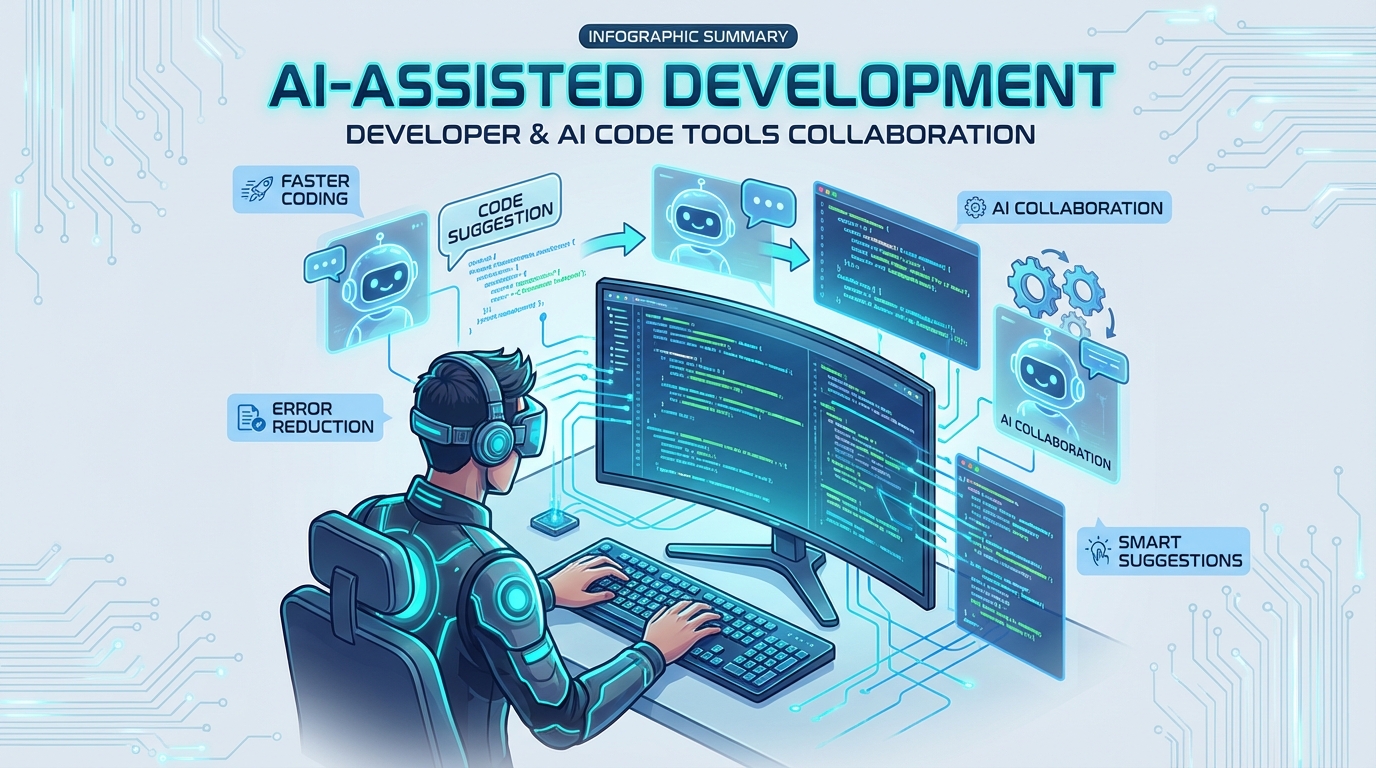 개발자가 AI 툴과 협업하여 코딩하는 모습
