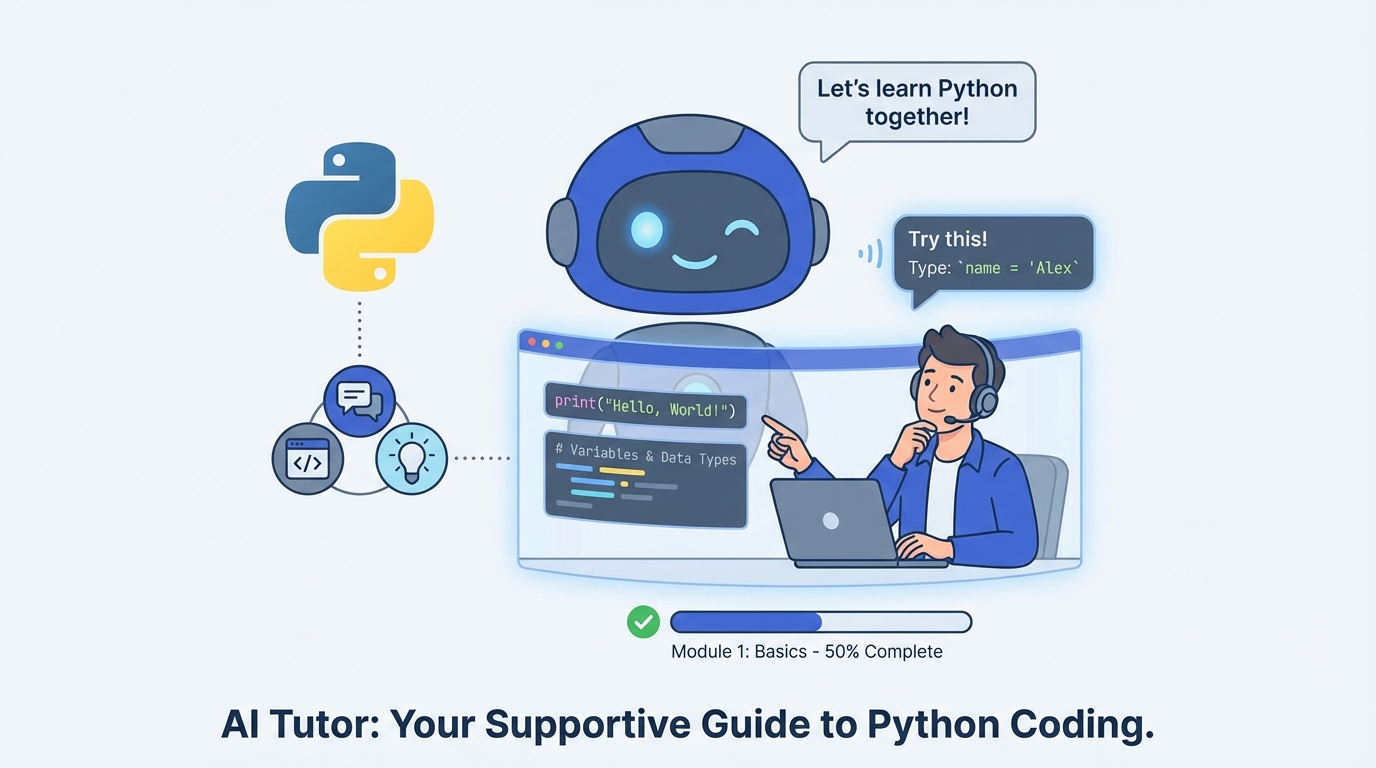 AI 튜터와 함께 파이썬을 배우는 모습