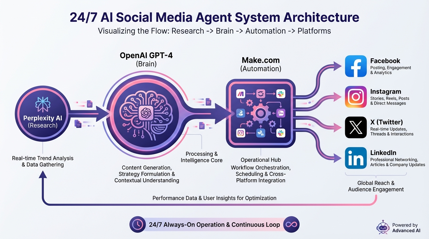24시간 돌아가는 AI 에이전트 시스템 구조도