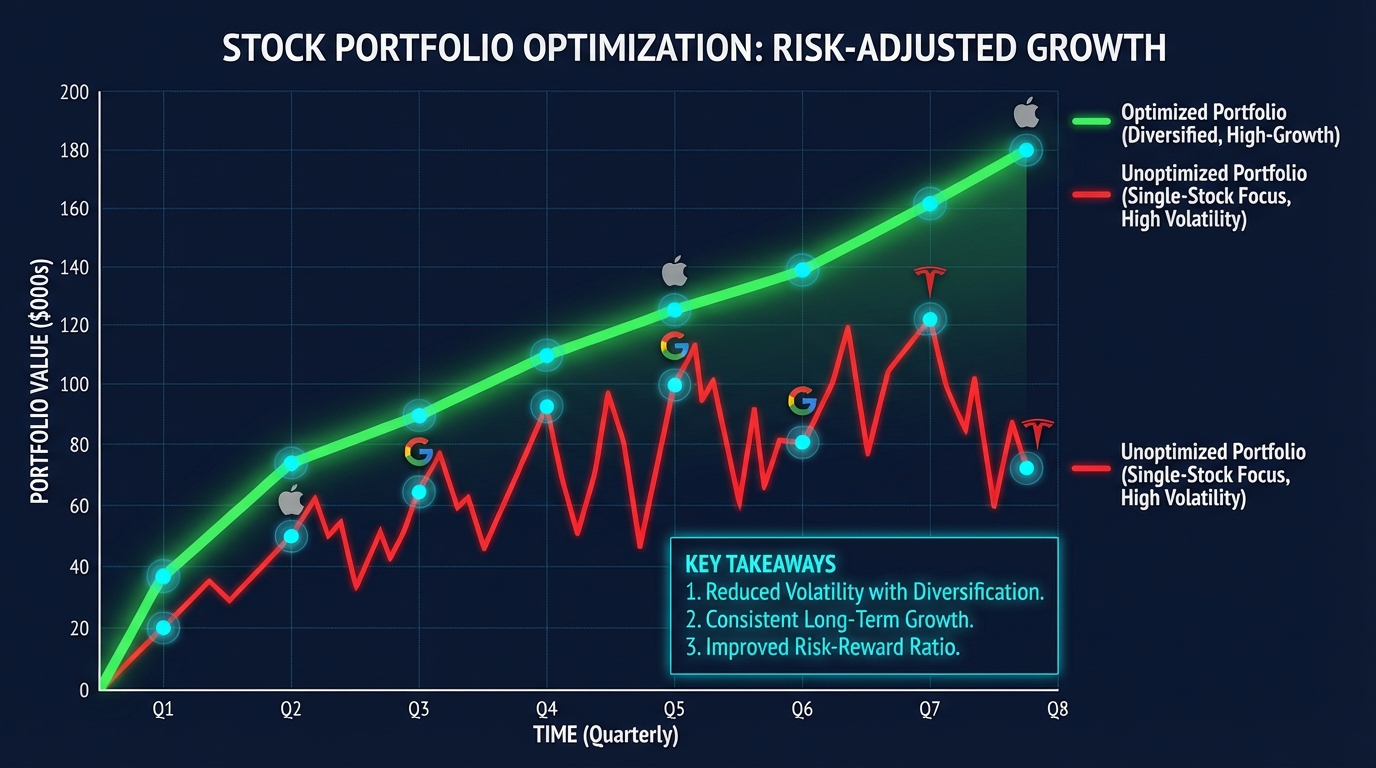 주식 포트폴리오 최적화 그래프 결과물